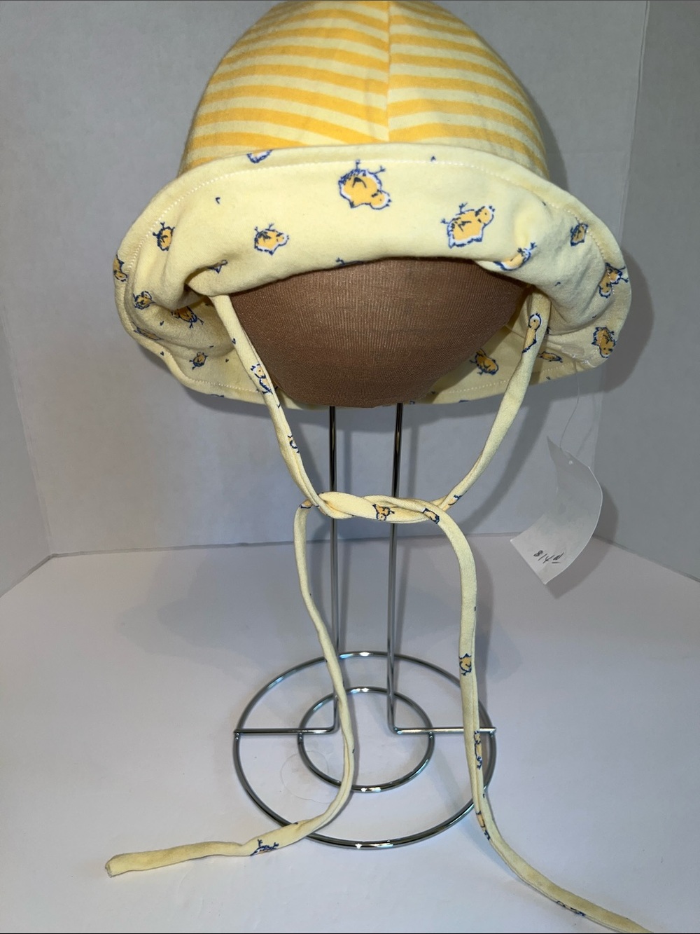 Baby Yellow Striped & Chick Reveaible Print Sun Hat - Kids Accessories